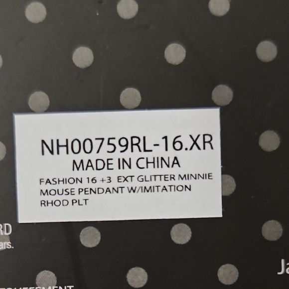 Disney Minnie Mouse Glitter Red White Polkadot Pendant Necklace - Picture 4 of 5